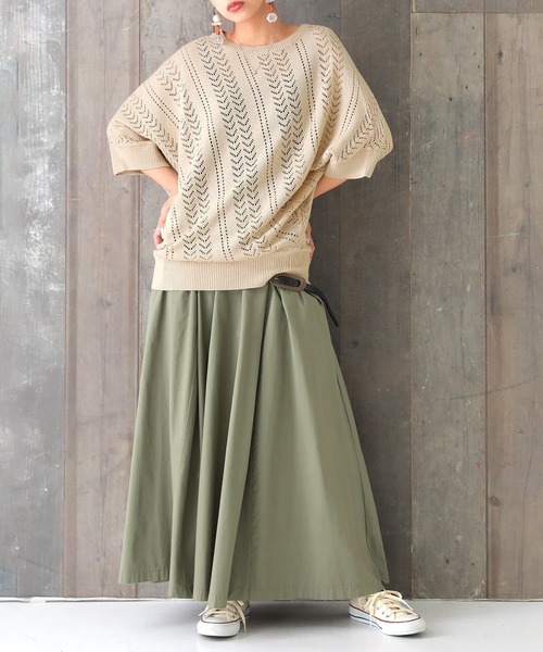 osharewalker(オシャレウォーカー)の「『透かし編みデザインドルマンニット』(ニット/セーター・レディース・グレー系その他/ブラウン系その他/ネイビー/ブルー系その他/ナチュラル・FREE)」の11枚目の写真