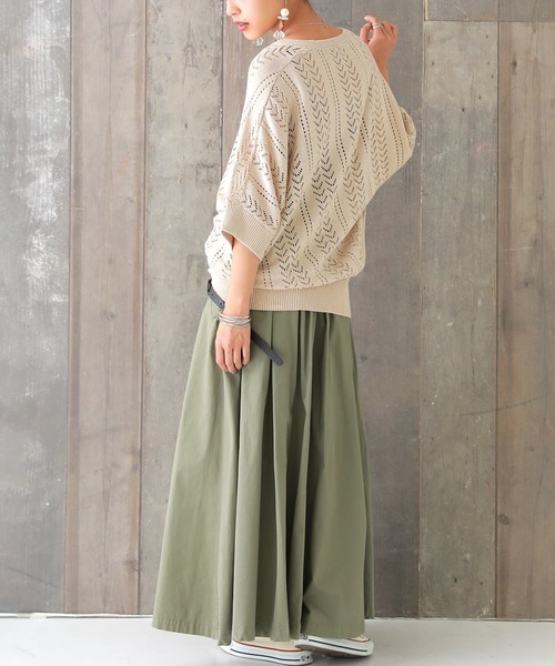 osharewalker(オシャレウォーカー)の「『透かし編みデザインドルマンニット』(ニット/セーター・レディース・グレー系その他/ブラウン系その他/ネイビー/ブルー系その他/ナチュラル・FREE)」の12枚目の写真