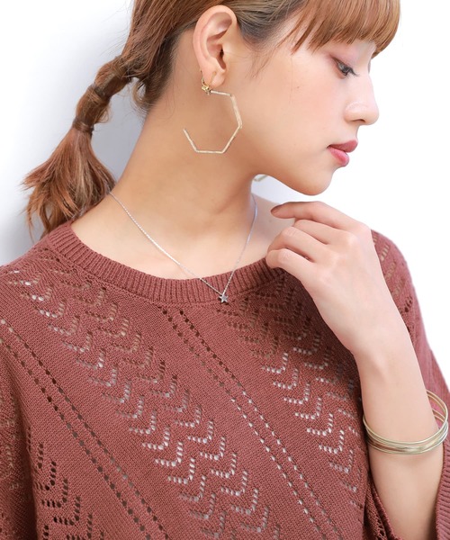 osharewalker(オシャレウォーカー)の「『透かし編みデザインドルマンニット』(ニット/セーター・レディース・グレー系その他/ブラウン系その他/ネイビー/ブルー系その他/ナチュラル・FREE)」の13枚目の写真