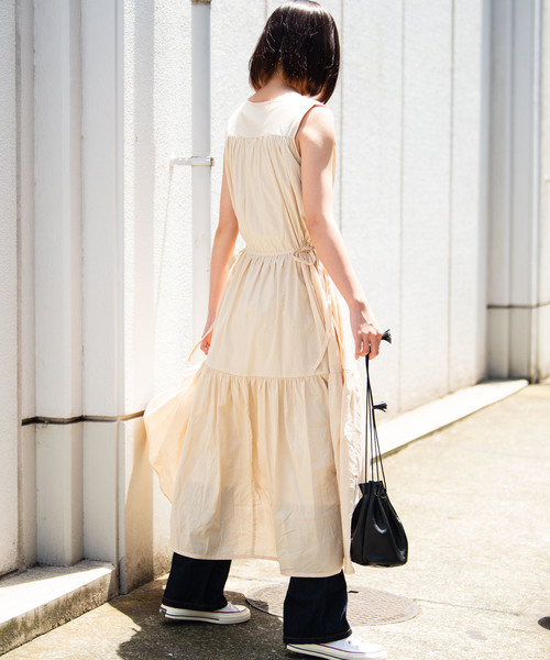 Aunt Marie's（アントマリーズ）の「AUNT MARIE'S ノースリティアードロングワンピース（ワンピース・レディース・ブラック/ベージュ/グリーン/ナチュラル・FREE）」の9枚目の写真