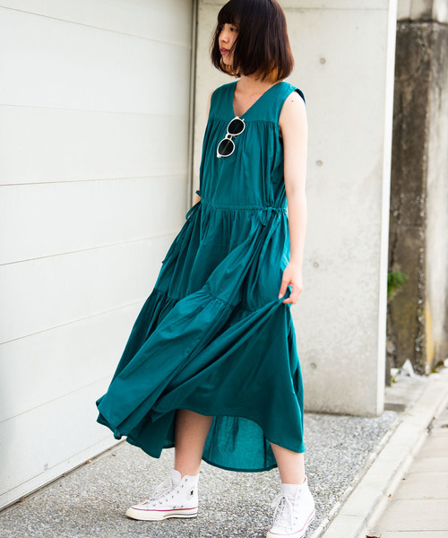 Aunt Marie's（アントマリーズ）の「AUNT MARIE'S ノースリティアードロングワンピース（ワンピース・レディース・ブラック/ベージュ/グリーン/ナチュラル・FREE）」の20枚目の写真