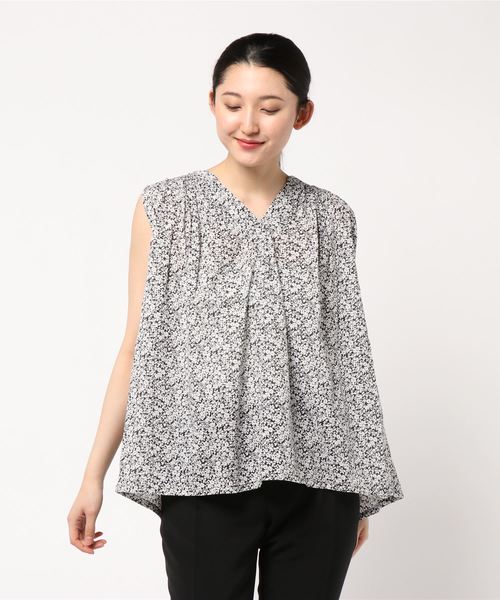 AMERICAN HOLIC（アメリカンホリック）の「スキッパーノースリーブブラウス＊（シャツ/ブラウス・レディース・チェック/その他14/ブラック/オフホワイト/カーキ/キャメル/ストライプ/ドット・L/M）」の8枚目の写真