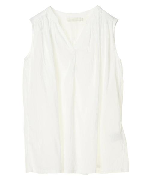 AMERICAN HOLIC（アメリカンホリック）の「スキッパーノースリーブブラウス＊（シャツ/ブラウス・レディース・チェック/その他14/ブラック/オフホワイト/カーキ/キャメル/ストライプ/ドット・L/M）」の9枚目の写真