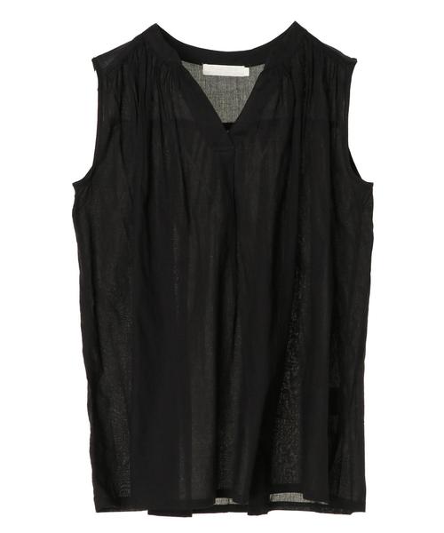 AMERICAN HOLIC（アメリカンホリック）の「スキッパーノースリーブブラウス＊（シャツ/ブラウス・レディース・チェック/その他14/ブラック/オフホワイト/カーキ/キャメル/ストライプ/ドット・L/M）」の10枚目の写真