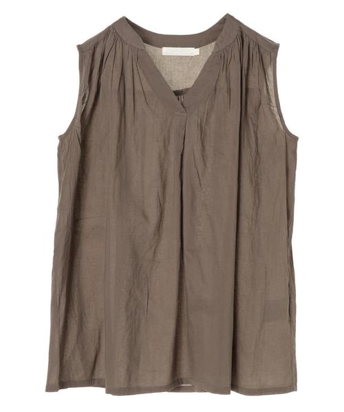 AMERICAN HOLIC（アメリカンホリック）の「スキッパーノースリーブブラウス＊（シャツ/ブラウス・レディース・チェック/その他14/ブラック/オフホワイト/カーキ/キャメル/ストライプ/ドット・L/M）」の22枚目の写真