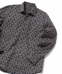 MEN'S BIGI | ヴィンテージ調幾何学柄プリントシャツ【ウォッシャブル仕様】(シャツ/ブラウス)