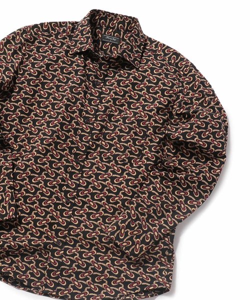 MEN'S BIGI（メンズビギ）の「ヴィンテージ調幾何学柄プリントシャツ【ウォッシャブル仕様】（シャツ/ブラウス・メンズ・ブラック/ブラウン/ネイビー・M/S/L）」の2枚目の写真