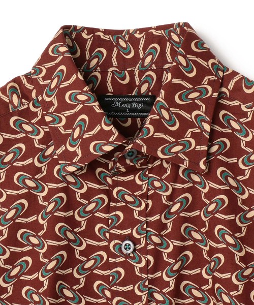 MEN'S BIGI（メンズビギ）の「ヴィンテージ調幾何学柄プリントシャツ【ウォッシャブル仕様】（シャツ/ブラウス・メンズ・ブラック/ブラウン/ネイビー・M/S/L）」の14枚目の写真
