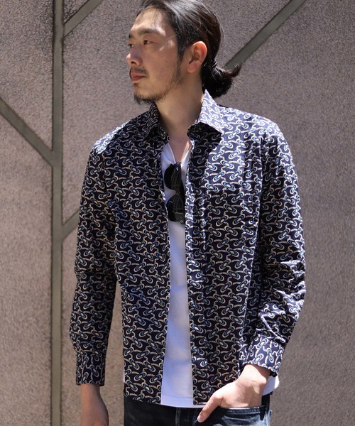MEN'S BIGI（メンズビギ）の「ヴィンテージ調幾何学柄プリントシャツ【ウォッシャブル仕様】（シャツ/ブラウス・メンズ・ブラック/ブラウン/ネイビー・M/S/L）」の18枚目の写真