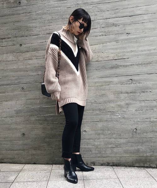 PAGEBOY（ページボーイ）の「モードチルデンニット（ニット/セーター・レディース・ブラック/ベージュ/オフホワイト・FREE）」の12枚目の写真