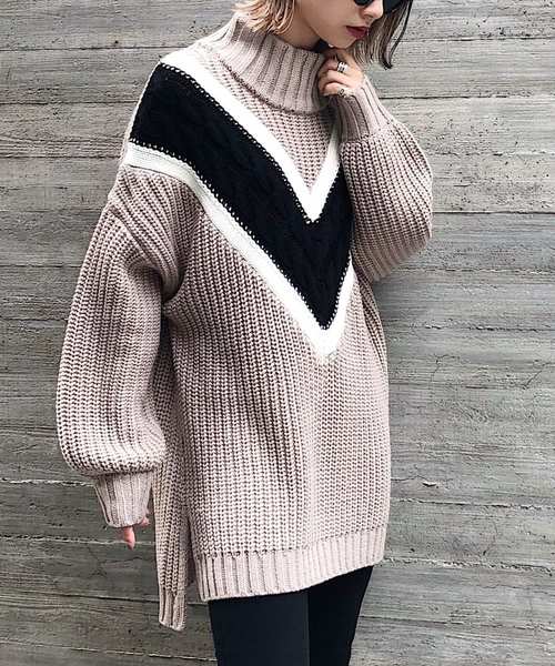 PAGEBOY（ページボーイ）の「モードチルデンニット（ニット/セーター・レディース・ブラック/ベージュ/オフホワイト・FREE）」の14枚目の写真