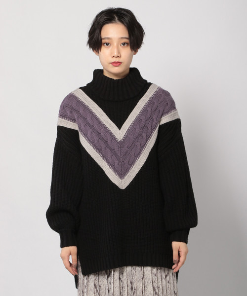 PAGEBOY（ページボーイ）の「モードチルデンニット（ニット/セーター・レディース・ブラック/ベージュ/オフホワイト・FREE）」の17枚目の写真