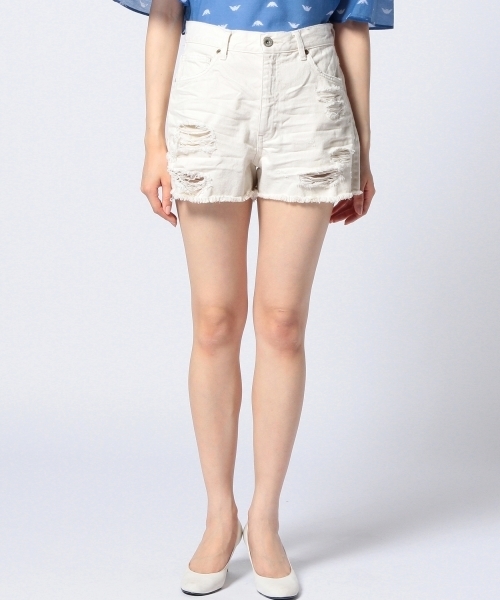 Another Edition（アナザーエディション）の「AE DAMAGE DNM SPTⅡ ◆（デニムパンツ・レディース・オフホワイト/ライトブルー・MEDIUM/SMALL）」の3枚目の写真