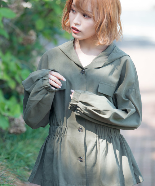 VANNIE U（ヴァニーユー）の「VANNIE U ウエストシェイプサファリシャツ（シャツ/ブラウス・レディース・ベージュ/ブラウン/カーキ・FREE）」の18枚目の写真