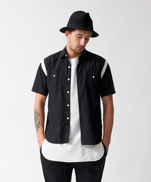 MONKEY TIME（モンキータイム）の「MT ∴ コットン/リヨセル ボーリングシャツ◆（シャツ/ブラウス・メンズ・ホワイト/ブラック・LARGE/SMALL/MEDIUM）」の9枚目の写真