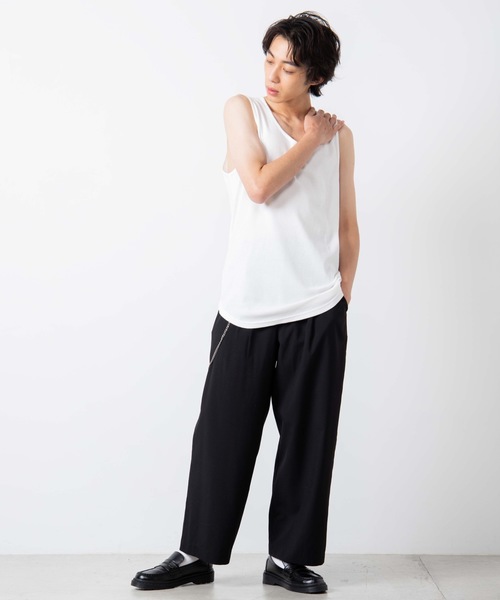 WEGO（ウィゴー）の「WEGO/【WEB限定】【S～Lあり/ユニセックスで使える】ラウンドワッフルタンクトップ（タンクトップ・メンズ・ホワイト/ブラック/ベージュ/杢グレー/ライトベージュ/ブラック系その他5・SMALL/MEDIUM/LARGE）」の20枚目の写真