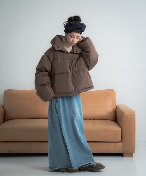 Libra Cue（リブラ キュー）の「Libra ドロップショルダーショートダウンジャケット（ダウンジャケット/コート・レディース・ブラック/パープル/ブラウン/モカ・FREE）」の17枚目の写真