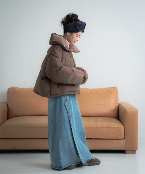 Libra Cue（リブラ キュー）の「Libra ドロップショルダーショートダウンジャケット（ダウンジャケット/コート・レディース・ブラック/パープル/ブラウン/モカ・FREE）」の19枚目の写真