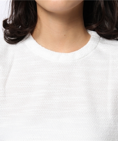 Khaju（カージュ）の「Khaju:ミックスツイードフリルショートスリーブ（Tシャツ/カットソー・レディース・ホワイト/グレー・ONE SIZE）」の6枚目の写真