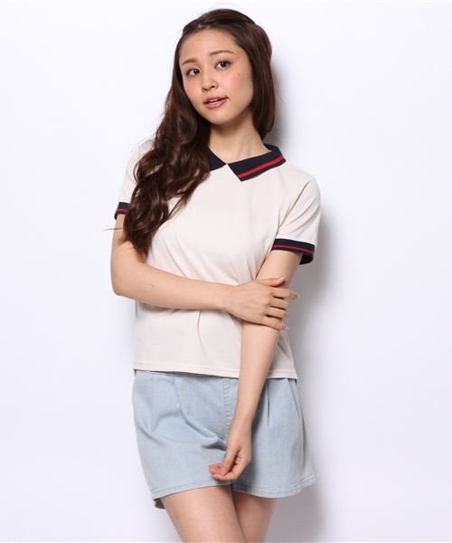 Chico(チコ)の「カノコポロシャツ(ポロシャツ・レディース・アイボリー/グレー/ホワイト/ネイビー・FREE)」の15枚目の写真