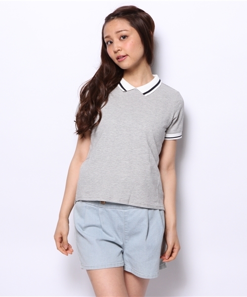 Chico(チコ)の「カノコポロシャツ(ポロシャツ・レディース・アイボリー/グレー/ホワイト/ネイビー・FREE)」の17枚目の写真