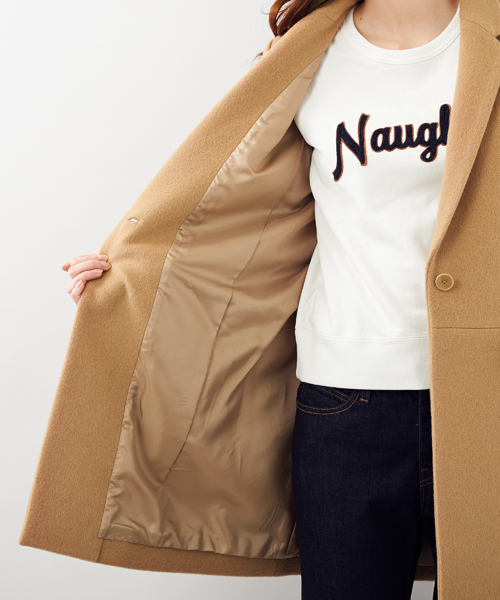 Another Edition（アナザーエディション）の「ウール 1ボタン チェスター コート/AE Ｗ １Ｂﾁｪｽﾀｰ CT　（チェスターコート・レディース・オフホワイト/ブラック/ベージュ・SMALL/MEDIUM）」の9枚目の写真