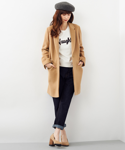 Another Edition（アナザーエディション）の「ウール 1ボタン チェスター コート/AE Ｗ １Ｂﾁｪｽﾀｰ CT　（チェスターコート・レディース・オフホワイト/ブラック/ベージュ・SMALL/MEDIUM）」の14枚目の写真