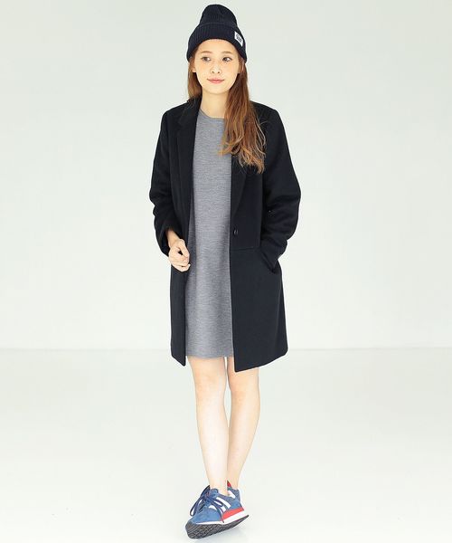 Another Edition（アナザーエディション）の「ウール 1ボタン チェスター コート/AE Ｗ １Ｂﾁｪｽﾀｰ CT　（チェスターコート・レディース・オフホワイト/ブラック/ベージュ・SMALL/MEDIUM）」の19枚目の写真