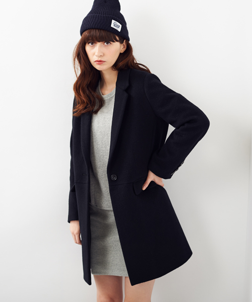 Another Edition（アナザーエディション）の「ウール 1ボタン チェスター コート/AE Ｗ １Ｂﾁｪｽﾀｰ CT　（チェスターコート・レディース・オフホワイト/ブラック/ベージュ・SMALL/MEDIUM）」の17枚目の写真