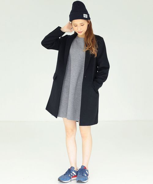 Another Edition（アナザーエディション）の「ウール 1ボタン チェスター コート/AE Ｗ １Ｂﾁｪｽﾀｰ CT　（チェスターコート・レディース・オフホワイト/ブラック/ベージュ・SMALL/MEDIUM）」の21枚目の写真