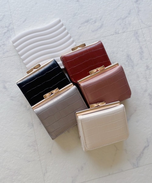 セール】クロコ型押し がま口ミニウォレット（財布）｜CLEA