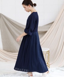 Bab | 【WEB限定】コットンレースバックプリーツシャツワンピース(ワンピース)