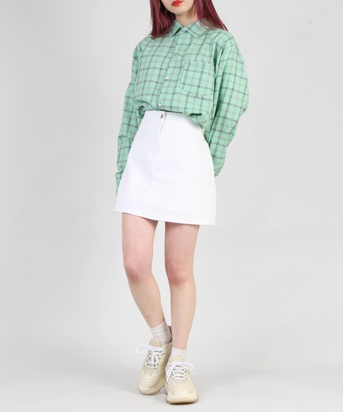 DING（ディング）の「DING/ツイルミニスカパン（スカート・レディース・ホワイト/ブラック・FREE）」の3枚目の写真