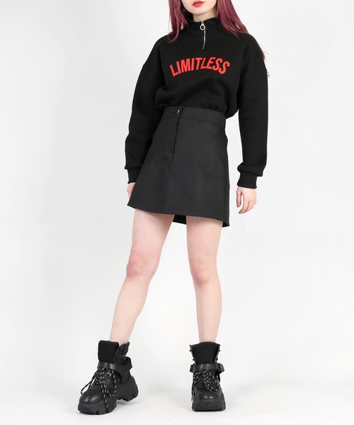 DING（ディング）の「DING/ツイルミニスカパン（スカート・レディース・ホワイト/ブラック・FREE）」の4枚目の写真