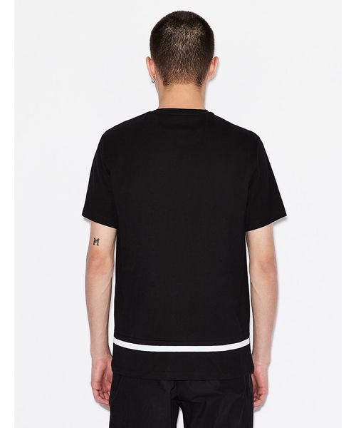ARMANI EXCHANGE(アルマーニエクスチェンジ)の「【A|Xアルマーニ エクスチェンジ】バックカラ―ブロックデザイン 半袖クルーネックTシャツ/REGULAR(Tシャツ/カットソー・メンズ・ブラック/ネイビー/ホワイト・MEDIUM/LARGE/X-LARGE/SMALL/X-SMALL)」の7枚目の写真