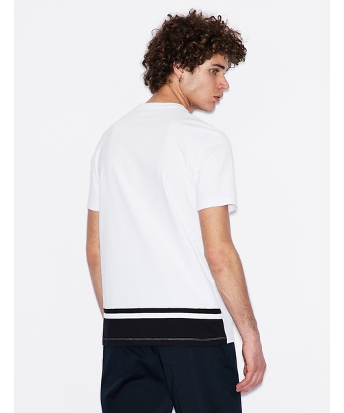 ARMANI EXCHANGE(アルマーニエクスチェンジ)の「【A|Xアルマーニ エクスチェンジ】バックカラ―ブロックデザイン 半袖クルーネックTシャツ/REGULAR(Tシャツ/カットソー・メンズ・ブラック/ネイビー/ホワイト・MEDIUM/LARGE/X-LARGE/SMALL/X-SMALL)」の1枚目の写真