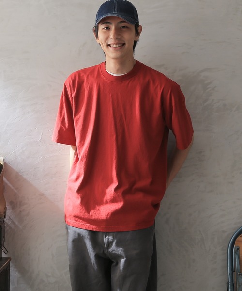 LOS ANGELES APPAREL（ロサンゼルスアパレル）の「LOS ANGELES APPAREL ロサンゼルス アパレル 6.5オンス ガーメント ダイ クルーネックTシャツ LAA1801GD（Tシャツ/カットソー・メンズ・ホワイト/ブラック/ダークグリーン/オレンジ/ライトグリーン/イエロー/レッド/ネイビー/ピンク/グレー/コバルトブルー/パープル・M/L/XL/S）」の11枚目の写真