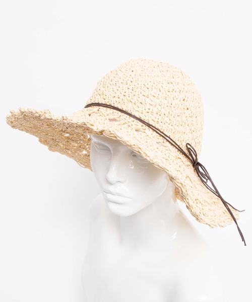 WEGO（ウィゴー）の「WEGO/スエードリボンペーパーハット（ハット・レディース・ベージュ/オフホワイト・FREE）」の8枚目の写真