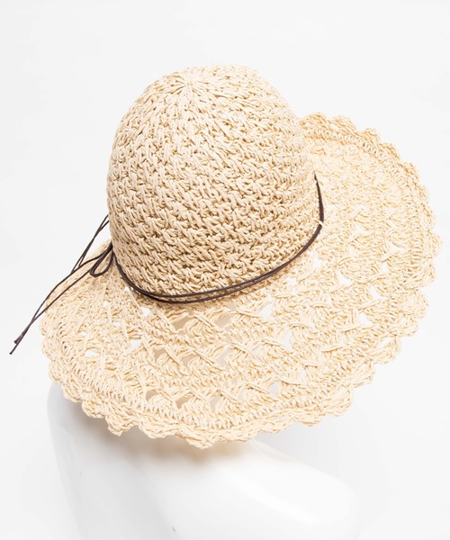 WEGO（ウィゴー）の「WEGO/スエードリボンペーパーハット（ハット・レディース・ベージュ/オフホワイト・FREE）」の7枚目の写真