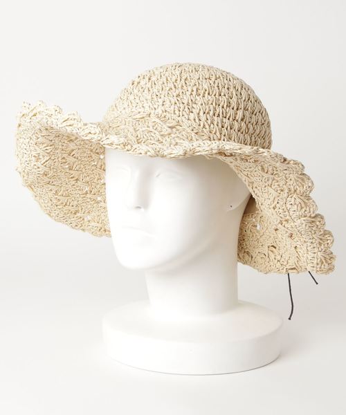 WEGO（ウィゴー）の「WEGO/スエードリボンペーパーハット（ハット・レディース・ベージュ/オフホワイト・FREE）」の6枚目の写真