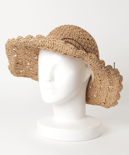 WEGO（ウィゴー）の「WEGO/スエードリボンペーパーハット（ハット・レディース・ベージュ/オフホワイト・FREE）」の5枚目の写真