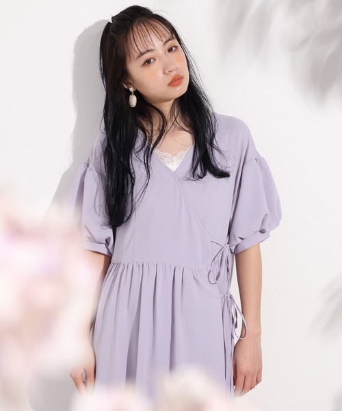 one after another NICE CLAUP(ワンアフターアナザーナイスクラップ)の「プリーツガウンワンピース(ワンピース・レディース・パープル/オフホワイト/アイボリー・FREE)」の13枚目の写真