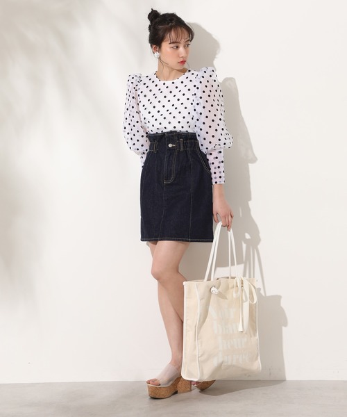 one after another NICE CLAUP（ワンアフターアナザーナイスクラップ）の「ベルト付台形スカート（スカート・レディース・ブラック/ベージュ/ネイビー/アイボリー・FREE）」の22枚目の写真