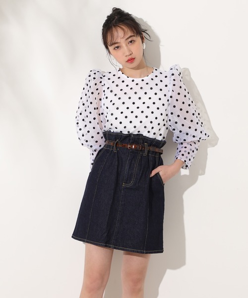 one after another NICE CLAUP（ワンアフターアナザーナイスクラップ）の「ベルト付台形スカート（スカート・レディース・ブラック/ベージュ/ネイビー/アイボリー・FREE）」の17枚目の写真