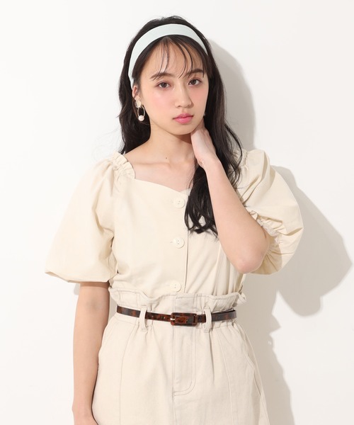 one after another NICE CLAUP（ワンアフターアナザーナイスクラップ）の「ベルト付台形スカート（スカート・レディース・ブラック/ベージュ/ネイビー/アイボリー・FREE）」の9枚目の写真