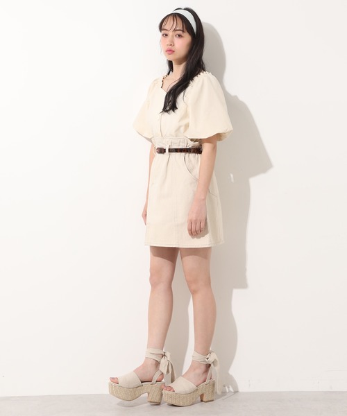 one after another NICE CLAUP（ワンアフターアナザーナイスクラップ）の「ベルト付台形スカート（スカート・レディース・ブラック/ベージュ/ネイビー/アイボリー・FREE）」の19枚目の写真