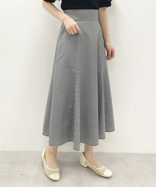 one after another NICE CLAUP（ワンアフターアナザーナイスクラップ）の「切り替えフレアスカート（スカート・レディース・オフホワイト/ドット/チェック・FREE）」の17枚目の写真