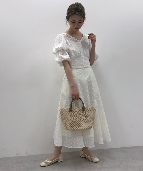 one after another NICE CLAUP（ワンアフターアナザーナイスクラップ）の「切り替えフレアスカート（スカート・レディース・オフホワイト/ドット/チェック・FREE）」の18枚目の写真