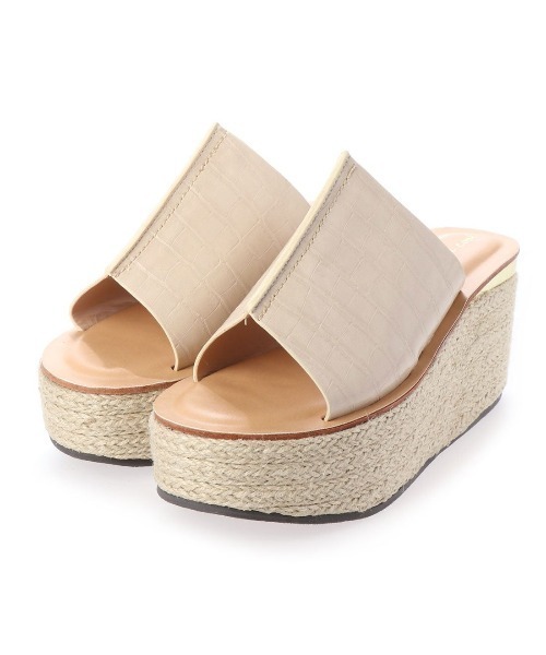 Serene ce cool（セレンセクール）の「ジュートウエッジミュールサンダル（サンダル・レディース・ホワイト/ブラック/アイボリー/キャメル・LL/S/M/L）」の2枚目の写真