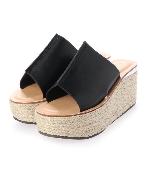 Serene ce cool（セレンセクール）の「ジュートウエッジミュールサンダル（サンダル・レディース・ホワイト/ブラック/アイボリー/キャメル・LL/S/M/L）」の3枚目の写真